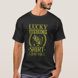 Camisa de Pesca Sortuda Não Lavar Roupas de Pesca