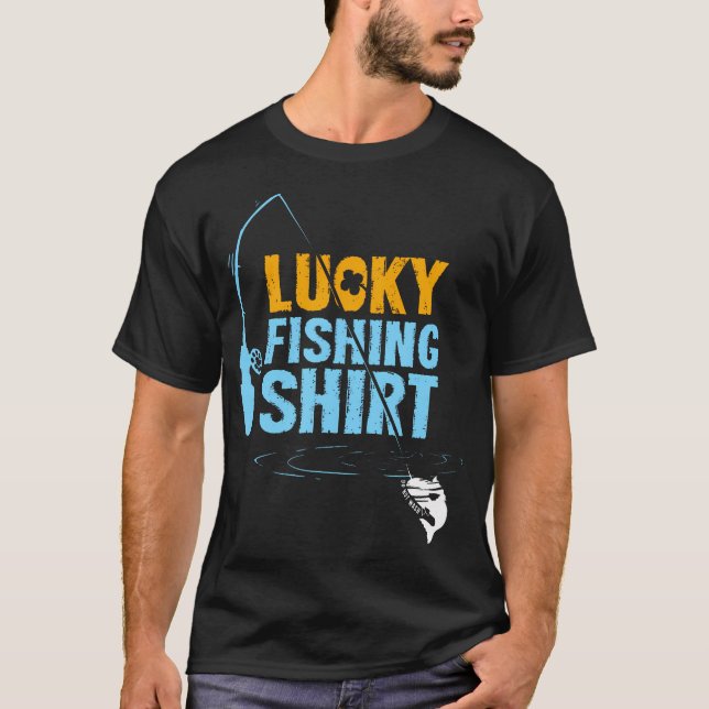 Camisa De Pesca Sortuda Para Um Pescador (Frente)