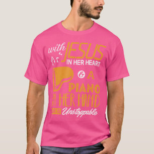 Camisa de Piano Com Jesus No Coração Pianista Mulh