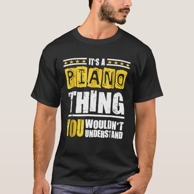 Camisa De Piano Pianista Com Dizendo (Frente)