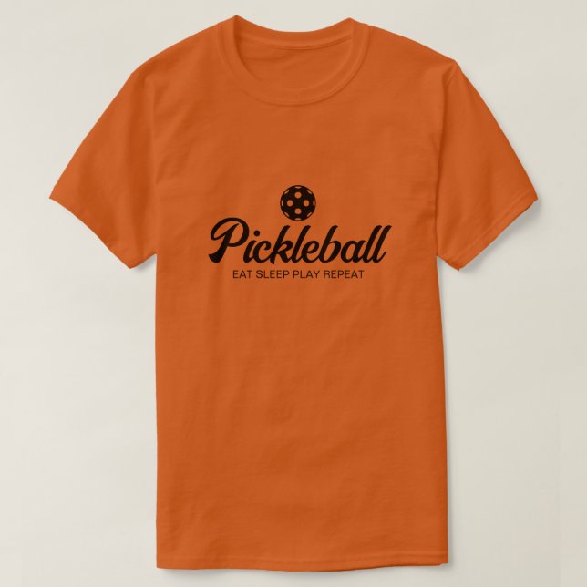 Camisa de piclebol laranja para jogador masculino (Frente do Design)
