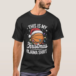 Camisa de Pijama de Natal de Basquetebol Luzes de