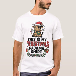 Camisa de pijama de Natal Design de férias de vaca