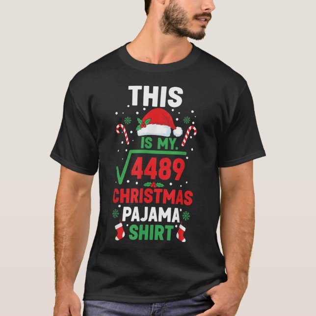Camisa de pijama de Natal engraçada 67 Seis Sete Q (Frente)
