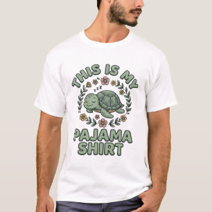 Camisa de pijama de tartaruga dormindo fofa Vetor