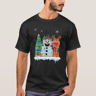 Camisa de Pilha de Livros com Árvore de Natal Bone