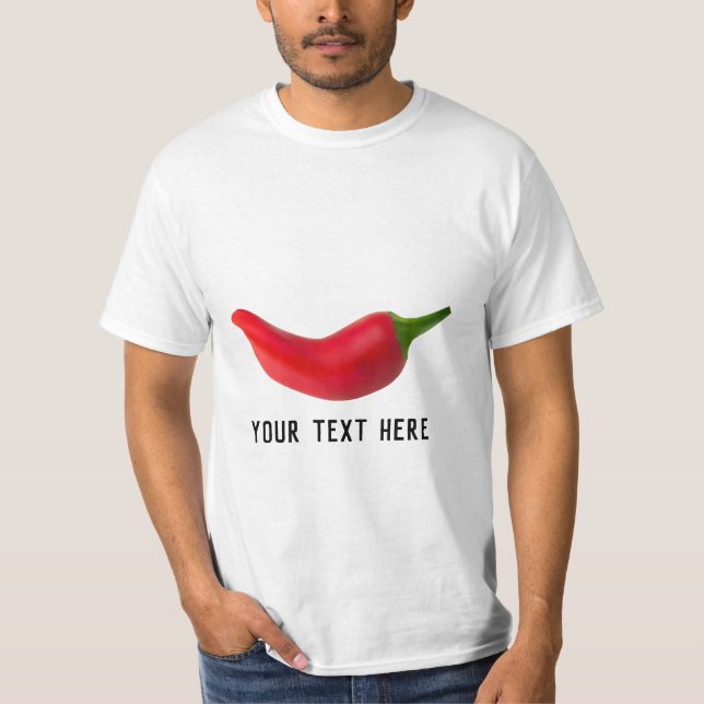 Camisa de pimenta vermelha personalizada (Frente)