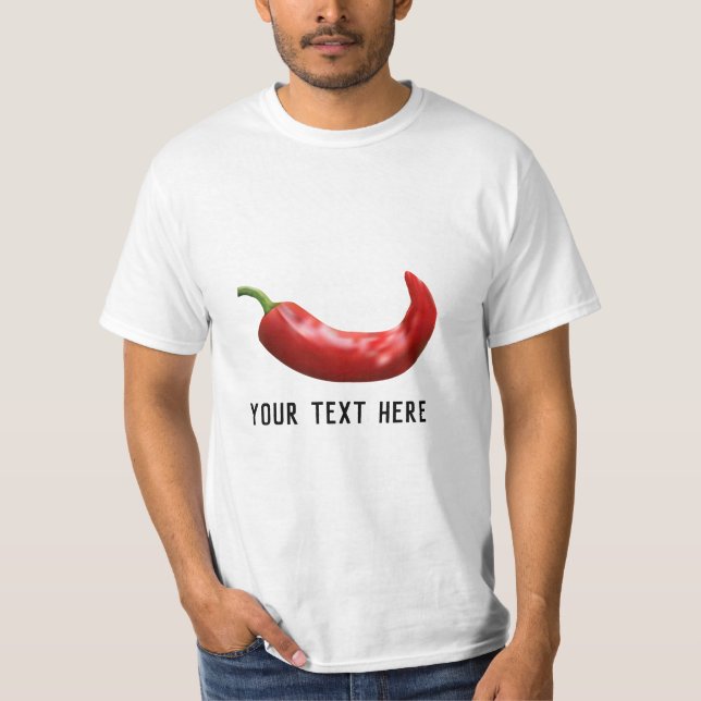 Camisa de pimenta vermelha personalizada (Frente)