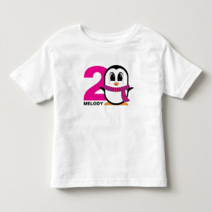 Camisa de pinguim bonita para o aniversário da moç
