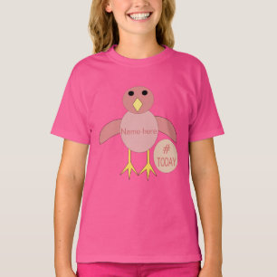 Camisa de Pintinho da Garota de Aniversário Rosa P