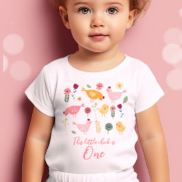 Camisa de Pintinho Easter Menina Fazenda 1º Aniver
