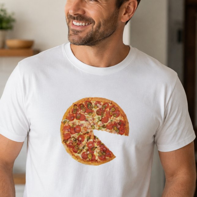 Camisa de Pizza com Fatia Faltando Combinando com  (Criador carregado)