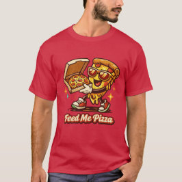 Camisa de Pizza Engraçada Retro 'Me Alimente com P