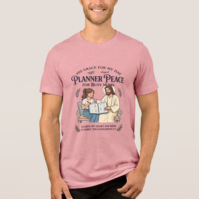 Camisa de planejador de mãe escolar em casa Jesus  (Frente)