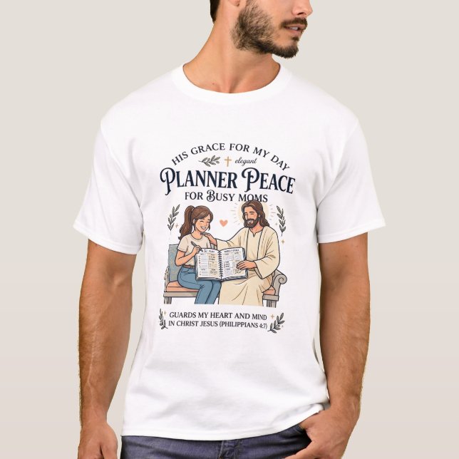 Camisa de planejador de mãe escolar em casa Jesus  (Frente)