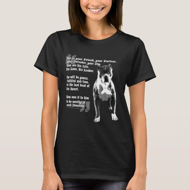 Camisa De Poema De Pitbull Amiga Para Pit Bull Tam (Frente)