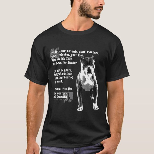 Camisa de Poema de Pitbull Amigável Para Amantes d (Frente)