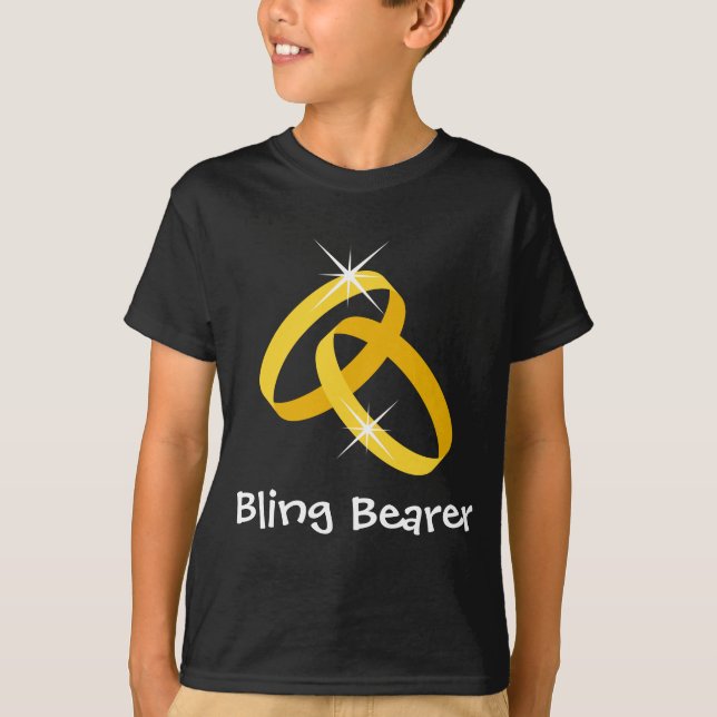 Camisa de portador de aliança com brilho para cria (Frente)