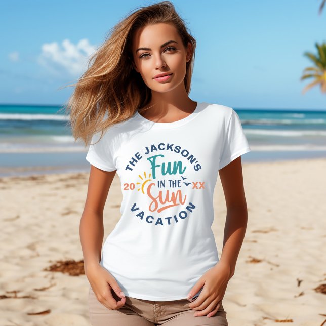 Camisa De Praia De Férias Da Família (Family Fun in the Sun Beach Vacation Shirt)