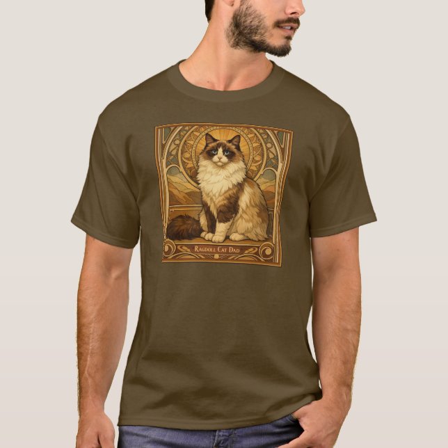 Camisa de Presente para Pai de Gato Ragdoll – Arte (Frente)
