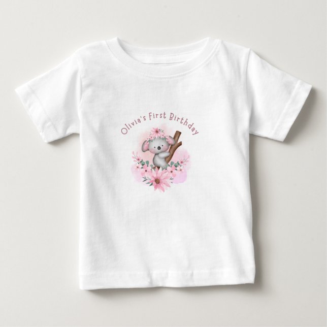 Camisa de Primeiro Aniversário de Coala Personaliz (Frente)