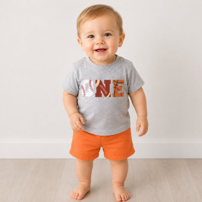 Camisa de Primeiro Aniversário de Todos as Estrela (Sports First Birthday Shirt)