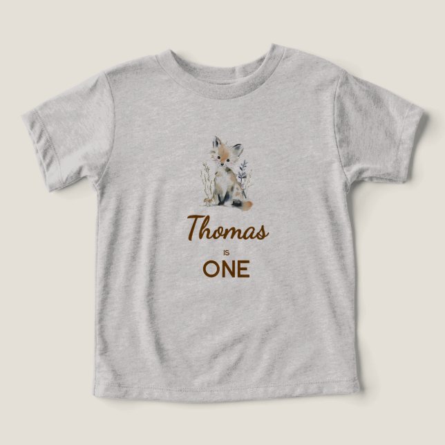 Camisa de Primeiro Aniversário Floresta (Design frontal)