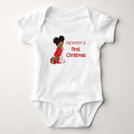 Camisa de Primeiro Natal de Menina Afro-Americana