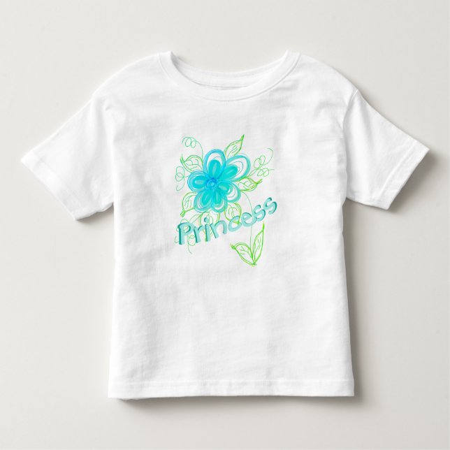 Camisa de Princesa Floral para Crianças Pequenas (Frente)