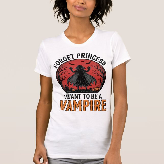 Camisa de Princesa Vampira Assustadora Retro Desen (Frente)