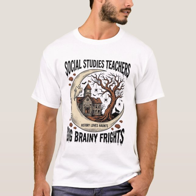Camisa de Professor de Estudos Sociais Spooky Brai (Frente)