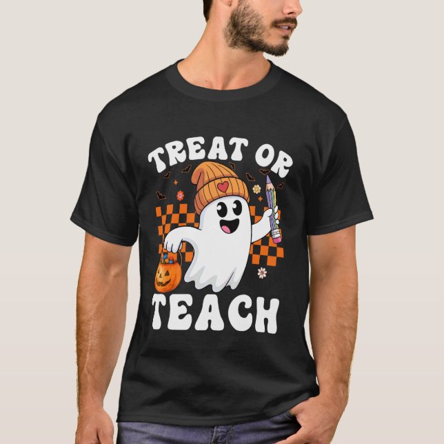 Camisa de Professor de Halloween Piada de Fantasma (Frente)