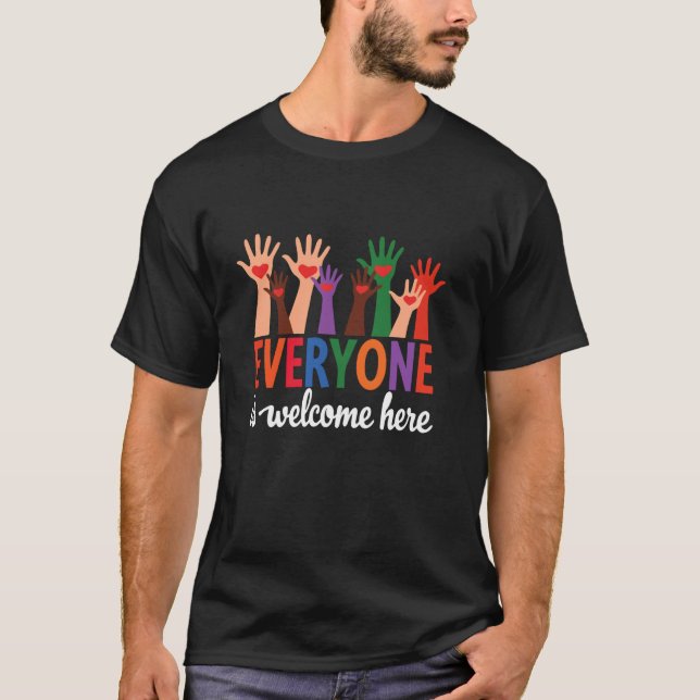 Camisa de Professor de Idaho Todos São Bem-Vindos  (Frente)