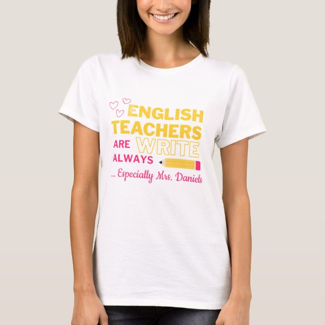 Camisa de professor de inglês personalizável (Frente)
