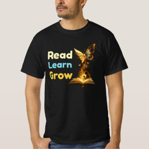 Camisa de Professor de Leitura Leia Aprenda Cresça