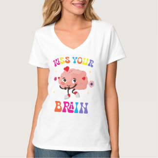 Camisa de professora feminina, beije sua camisa de
