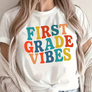 Camisa de professora retrô com vibrações da primei