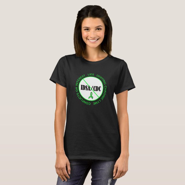 Camisa de Protesto contra doença de Lyme Anti-IDSA (Frente Completa)
