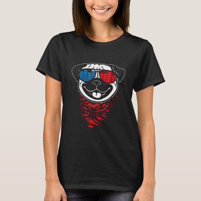 Camisa de Pug com Luz LED Ativada por Som (Frente)