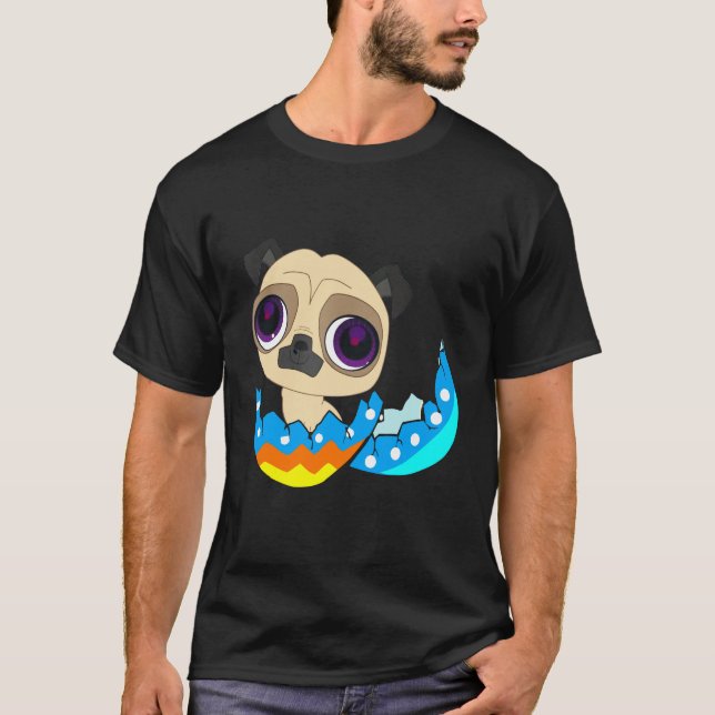 Camisa de Pug de Páscoa Presente de Camisa de Pug  (Frente)
