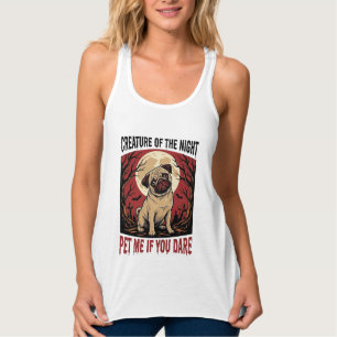 Camisa de Pug do Halloween com Cemitério Assustado
