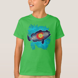 Camisa de raglan para miúdos de peixes-base do Col