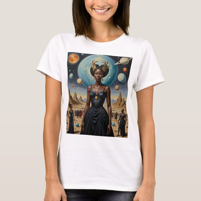 Camisa de Rainha Cósmica da Coroa Planetária (Frente)