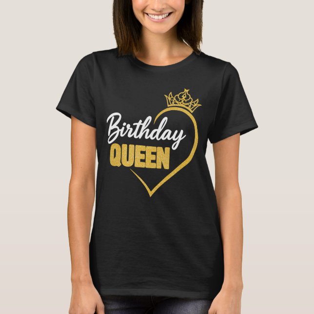 Camisa De Rainha De Aniversário Para Ela (Frente)