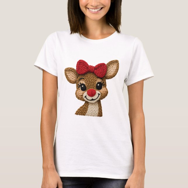 Camisa de Rena de Natal – Fofa Inspiração de Rudol (Frente)