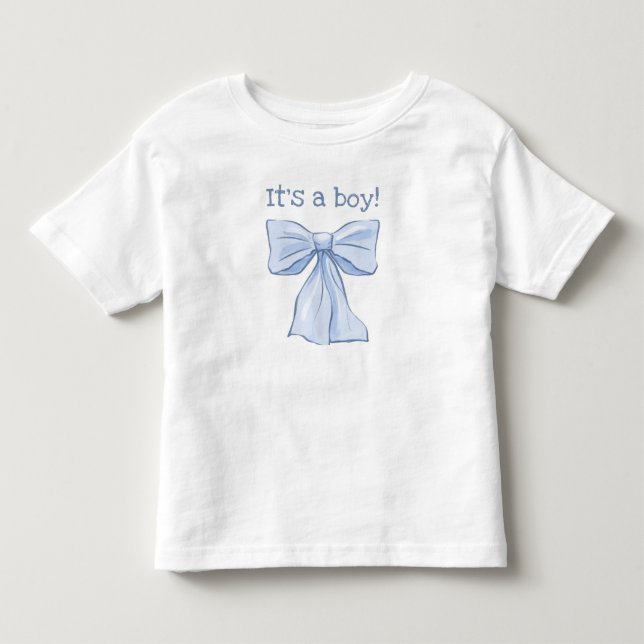 Camisa de Revelação de Gênero Nova Irmã Laço Azul  (Frente)