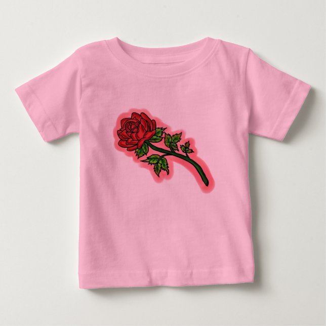 Camisa de rosa de aquarela bebê (Frente)