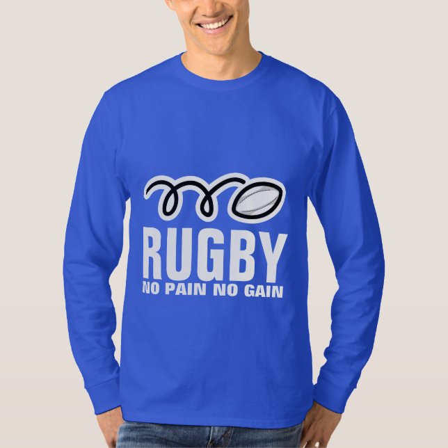 Camisa de Rugby manga longa | no pain no gain (Frente)