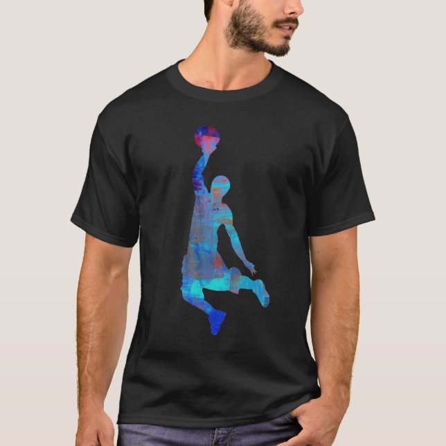 Camisa de salto abstrata do jogador de basquetebol (Frente)