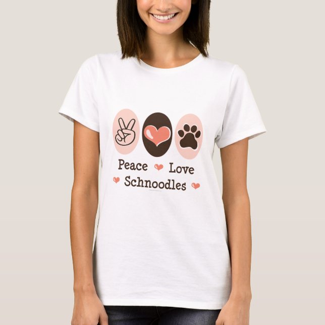 Camisa de Schnoodles T do amor da paz (Frente)